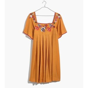 NWT Madewell yellow embroidered dress